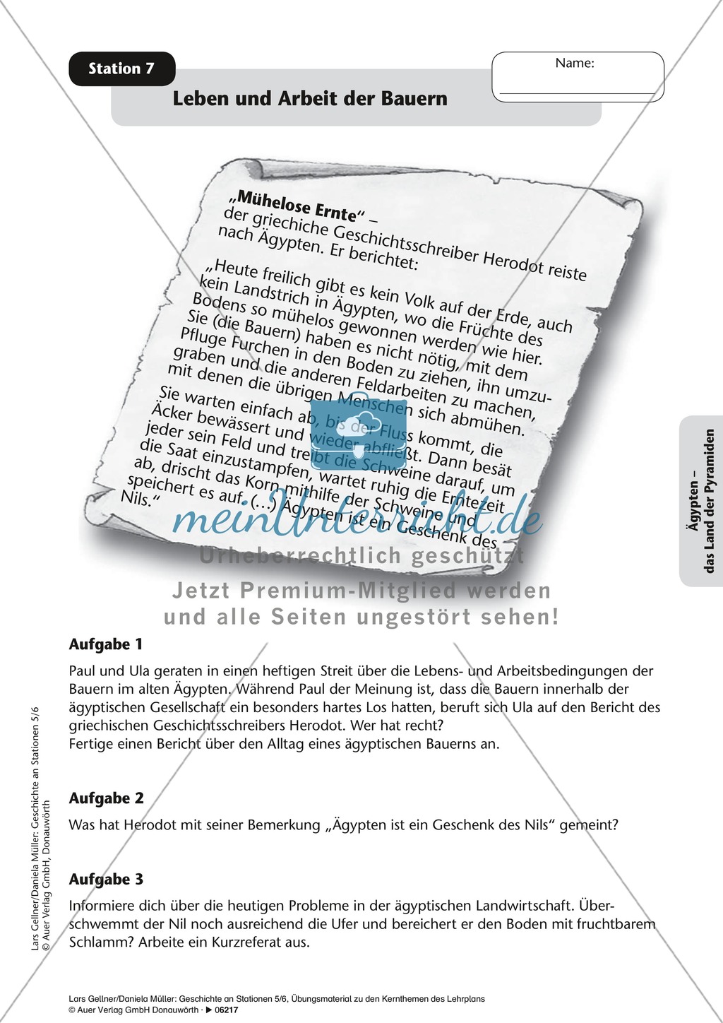 Der ägyptische Staat - Stationarbeit. Preview 4