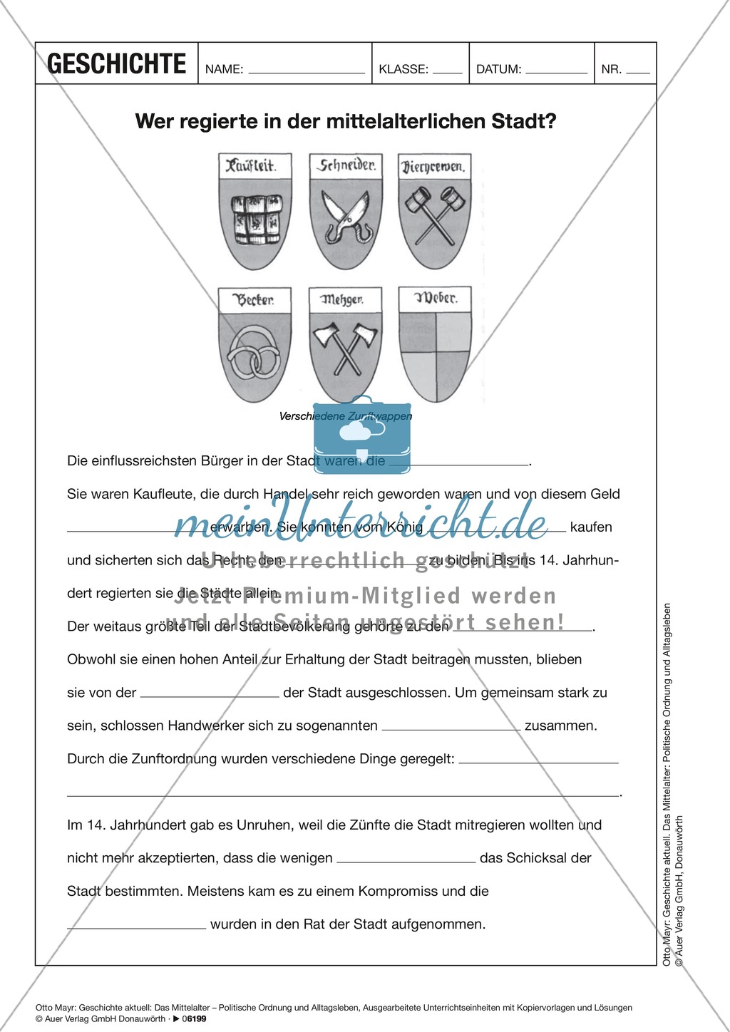Mittelalter: Patrizier und Handwerker. Preview 3