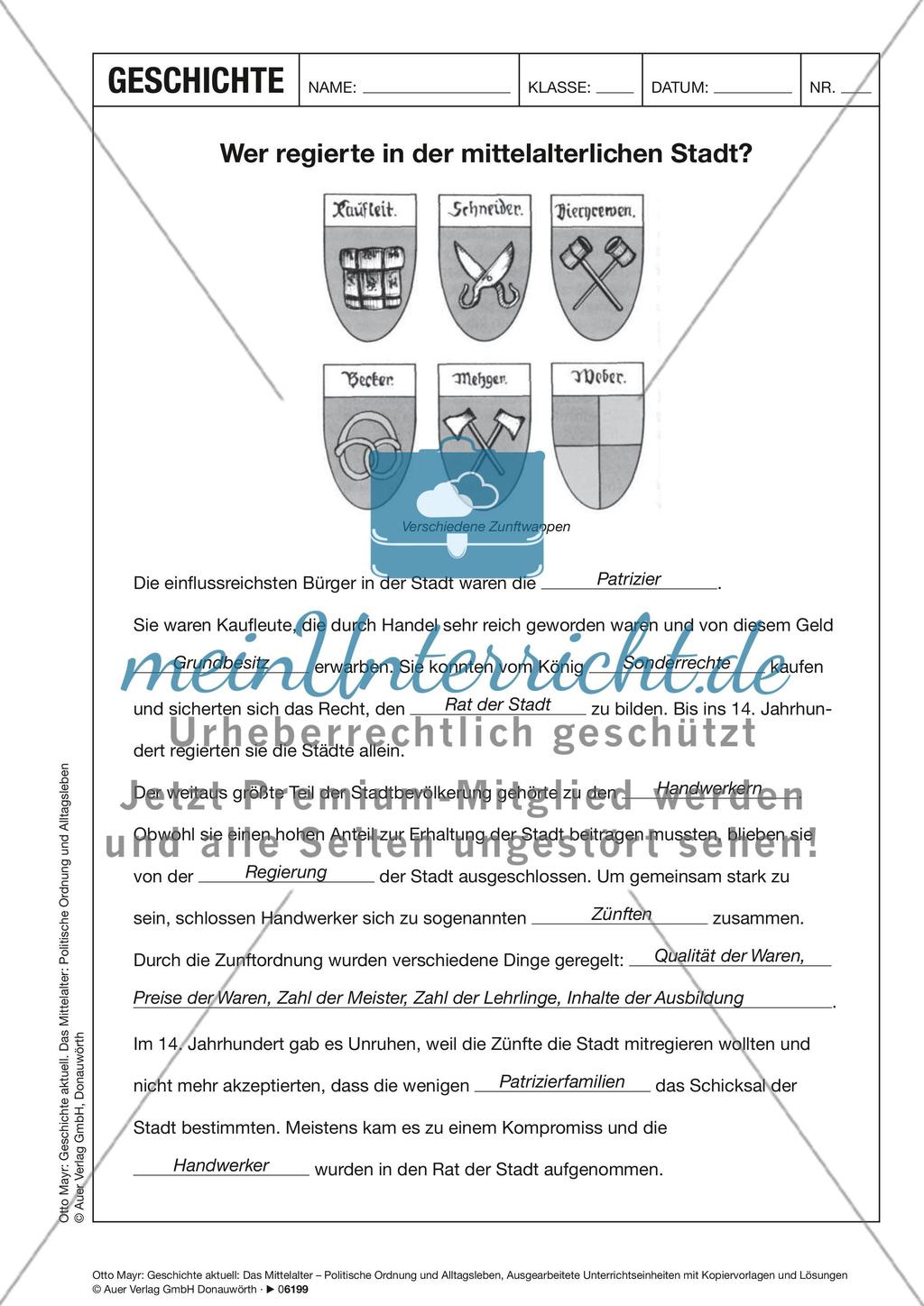 Mittelalter: Patrizier und Handwerker. Preview 4