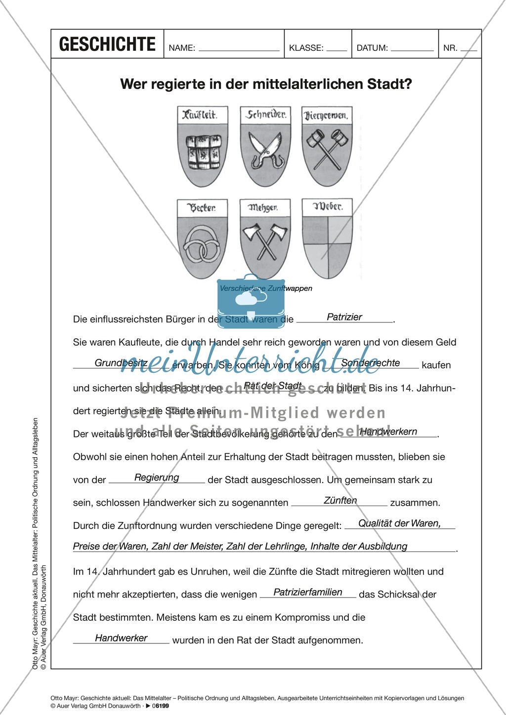 Mittelalter: Patrizier und Handwerker. Preview 4
