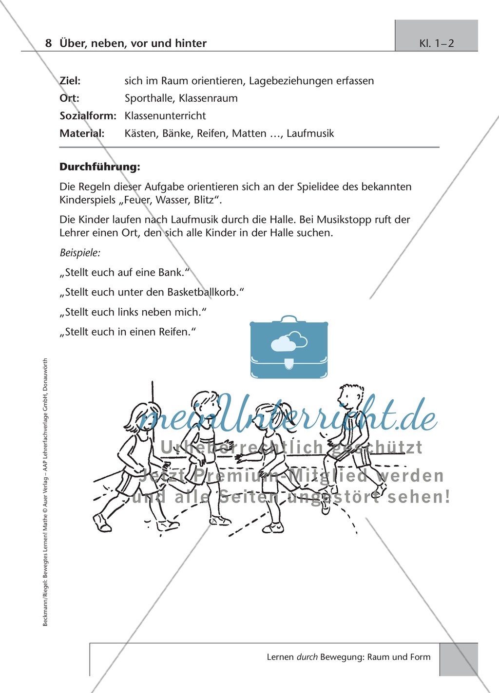 Lernen durch Bewegung: Sich im Raum orientieren und Lagebeziehungen erfassen Preview 1