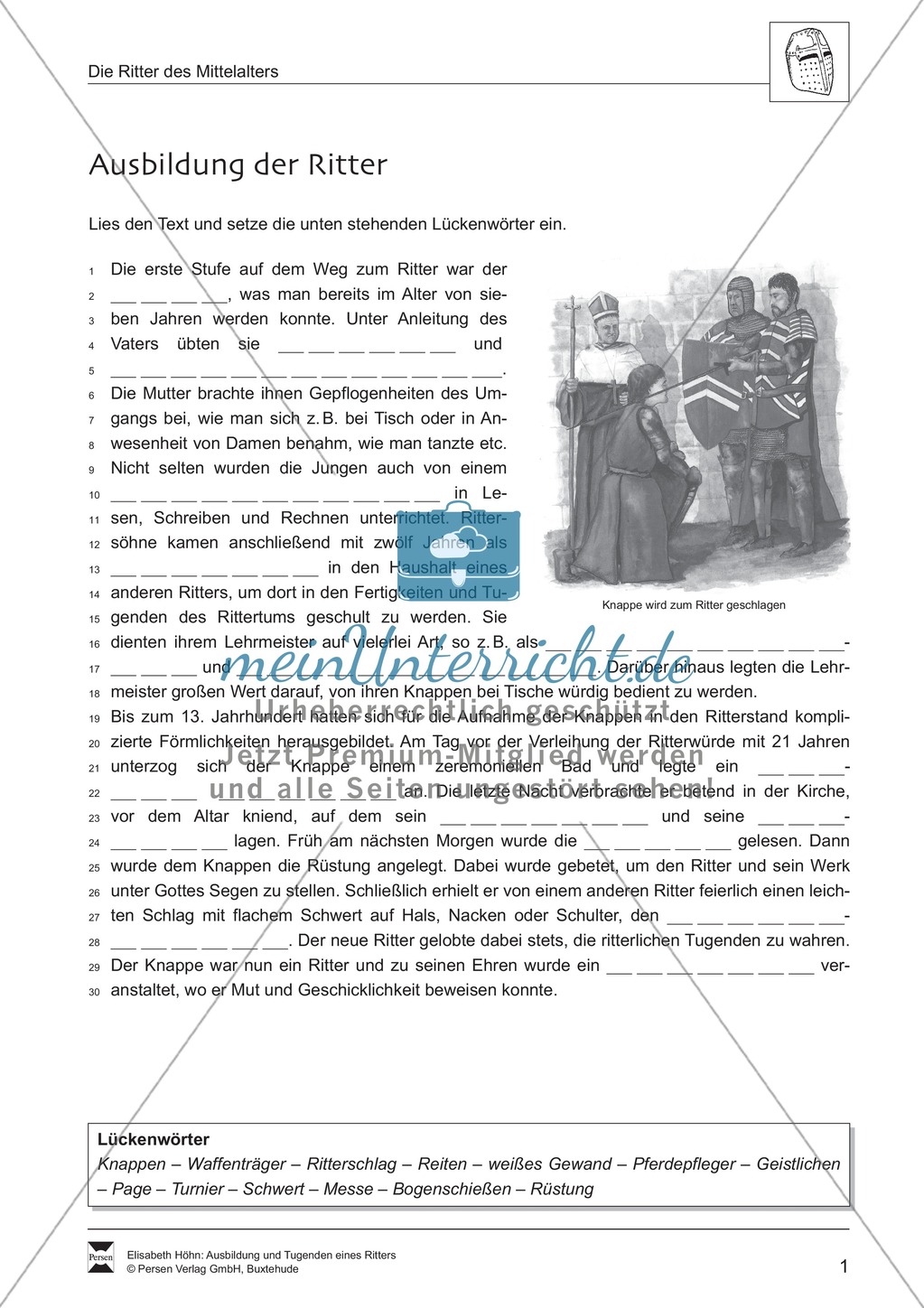 Das Rittertum im Mittelalter Preview 1