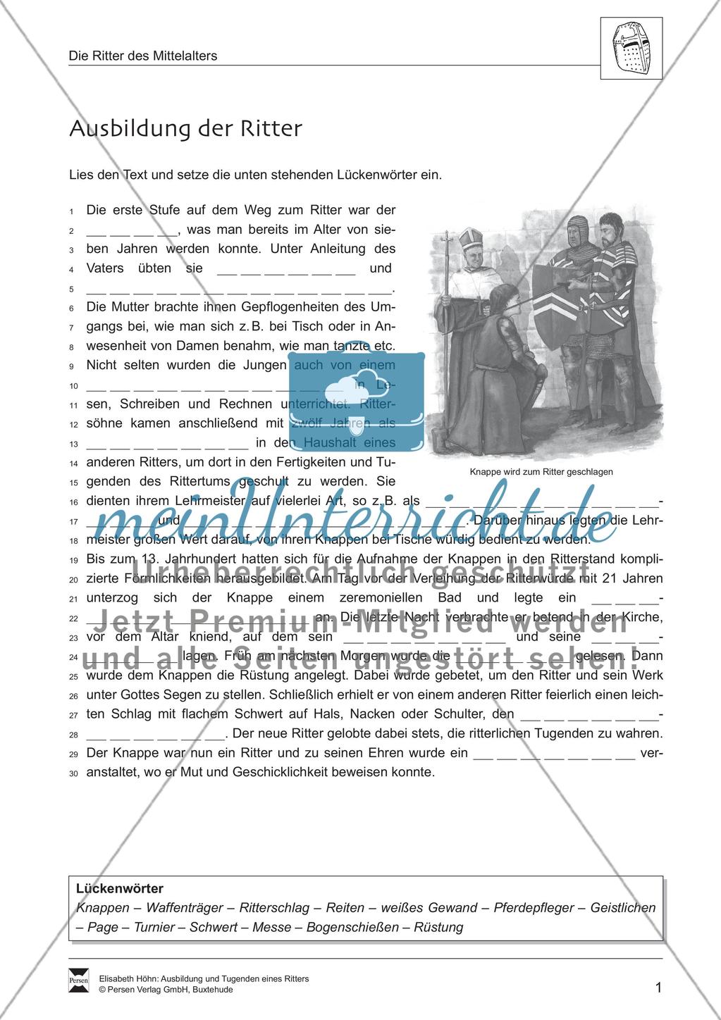 Das Rittertum im Mittelalter Preview 1