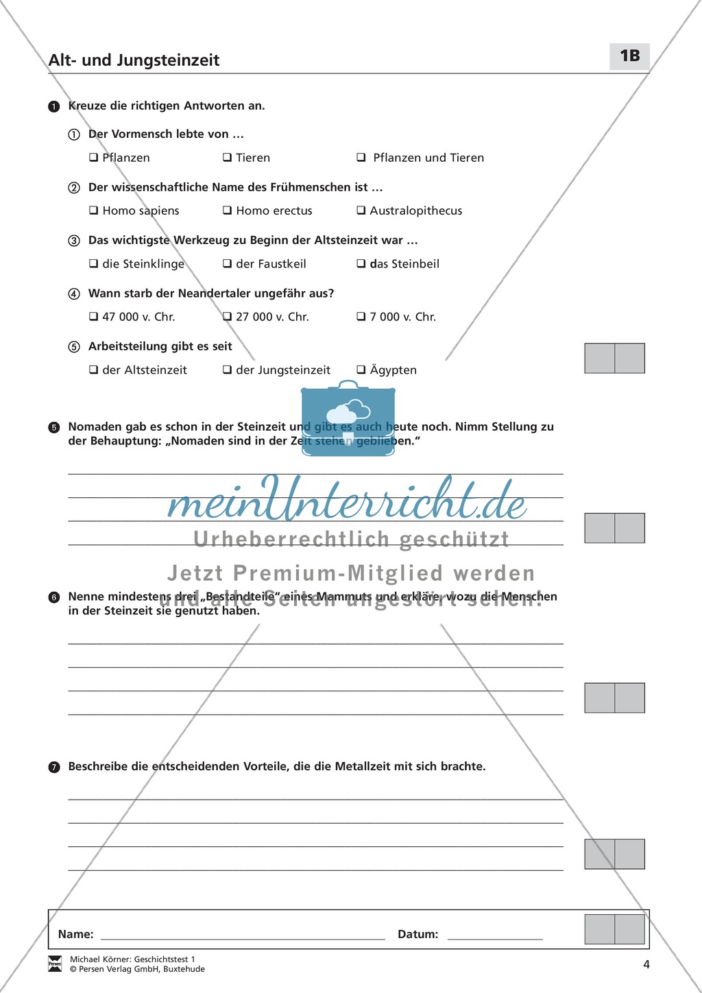 Alt- und Jungsteinzeit - LEK Preview 4