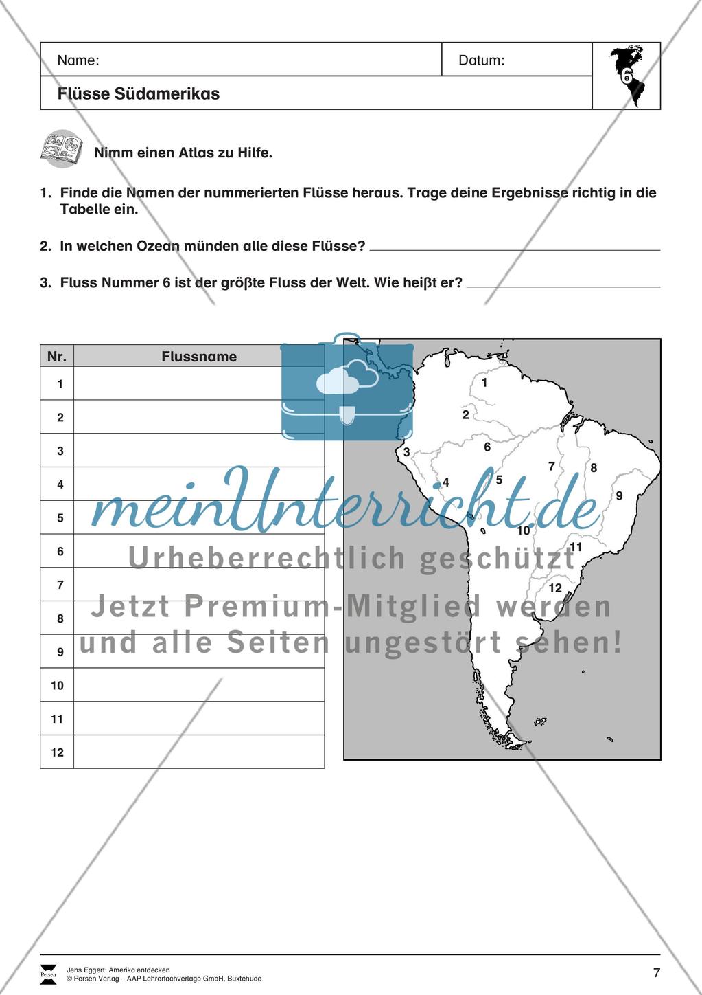 Der Kontinent Amerika: Flüsse + Seen Preview 3