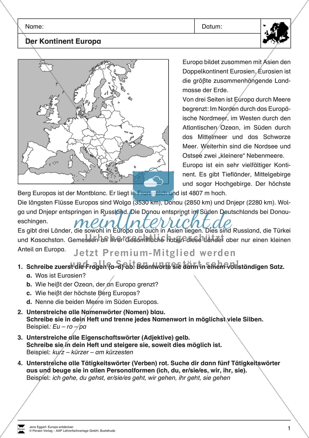 Der Kontinent Europa: Grundlagen Preview 1