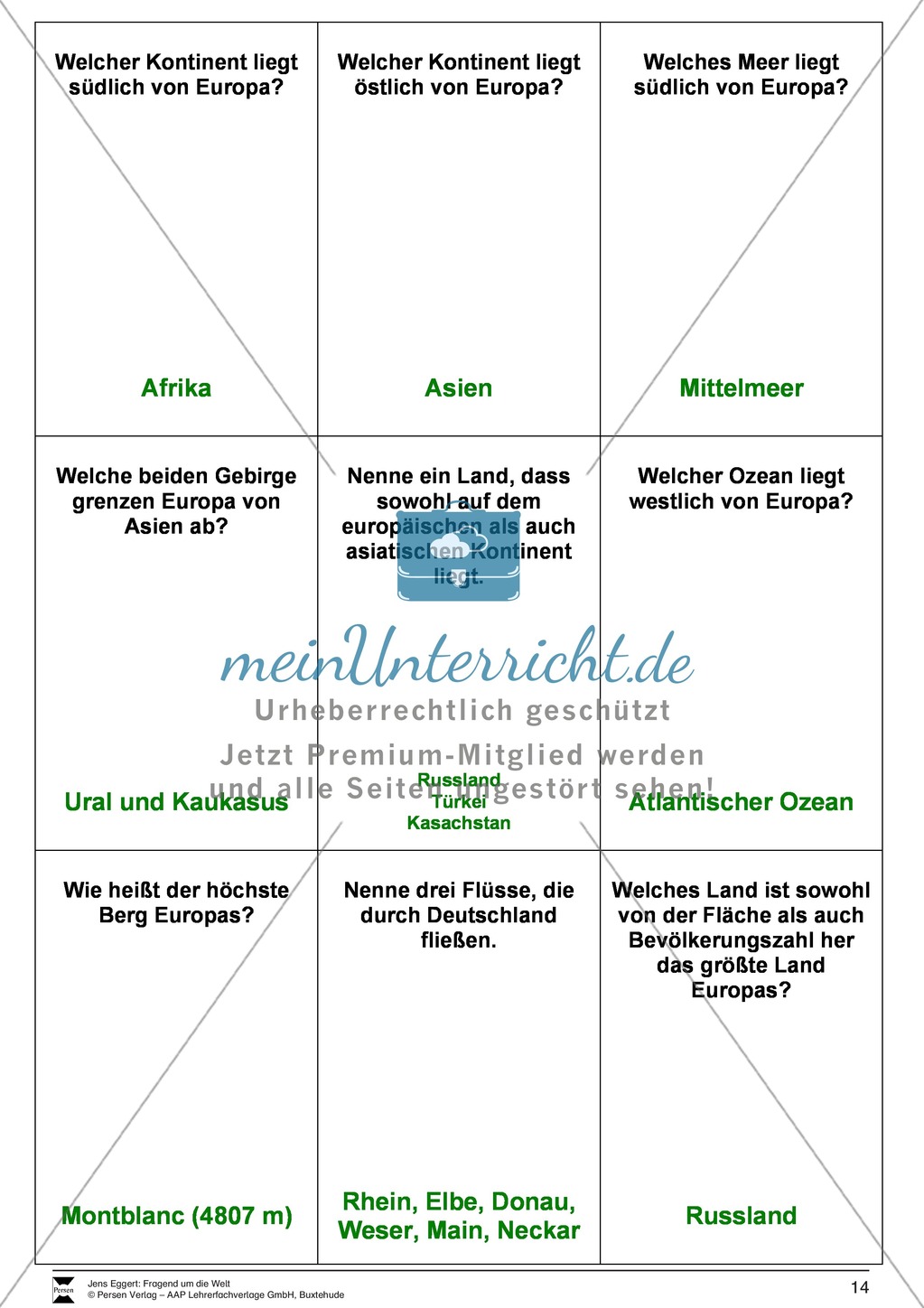 Die Welt und seine Kontinente - Ein Fragespiel Preview 14