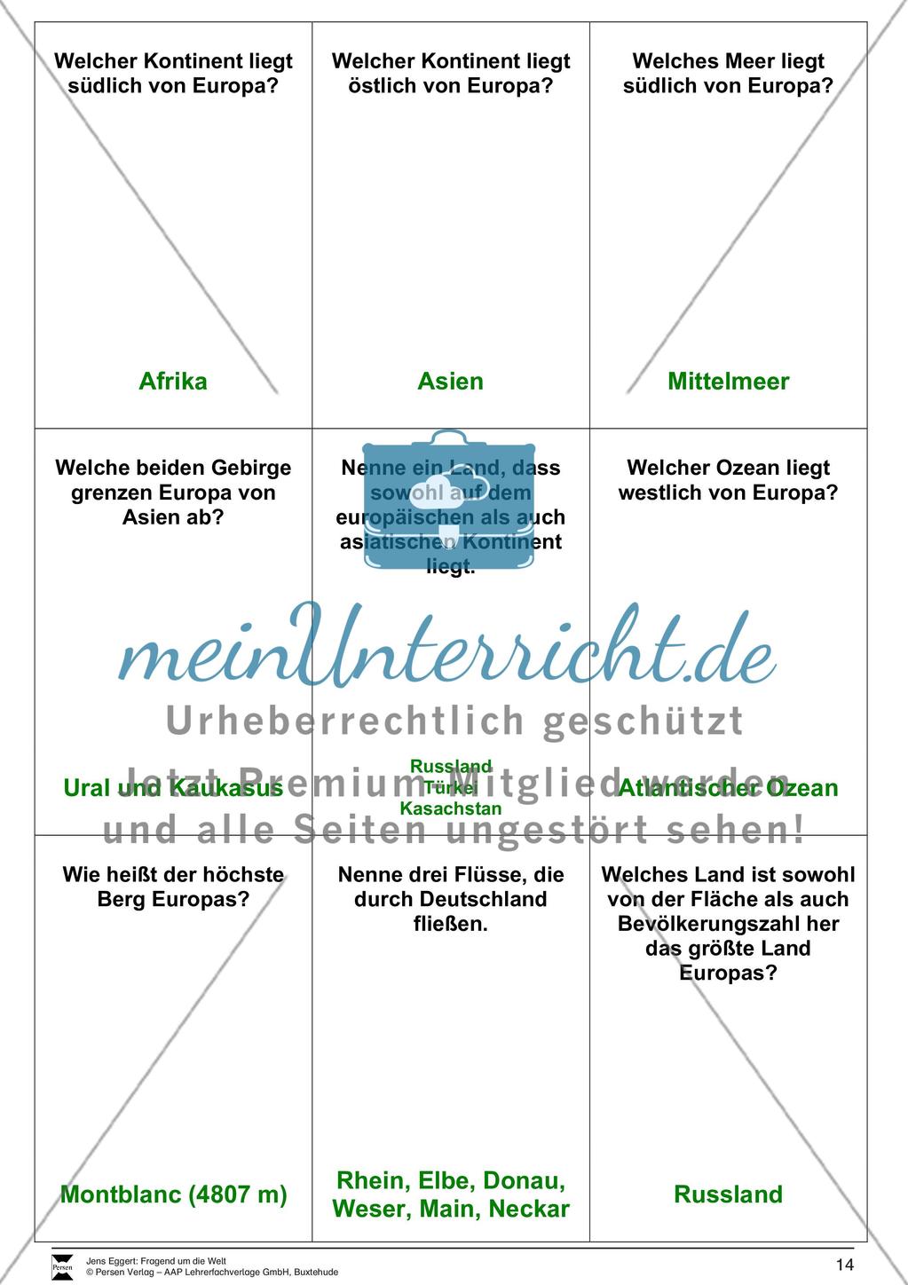 Die Welt und seine Kontinente - Ein Fragespiel Preview 14