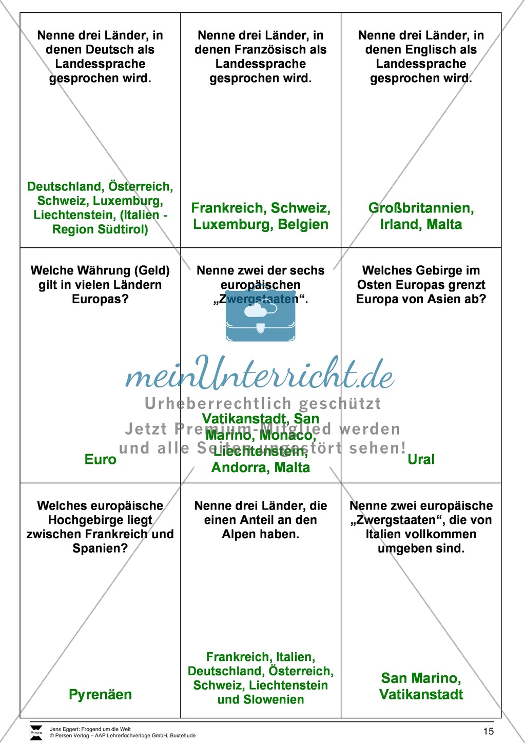 Die Welt und seine Kontinente - Ein Fragespiel Preview 15