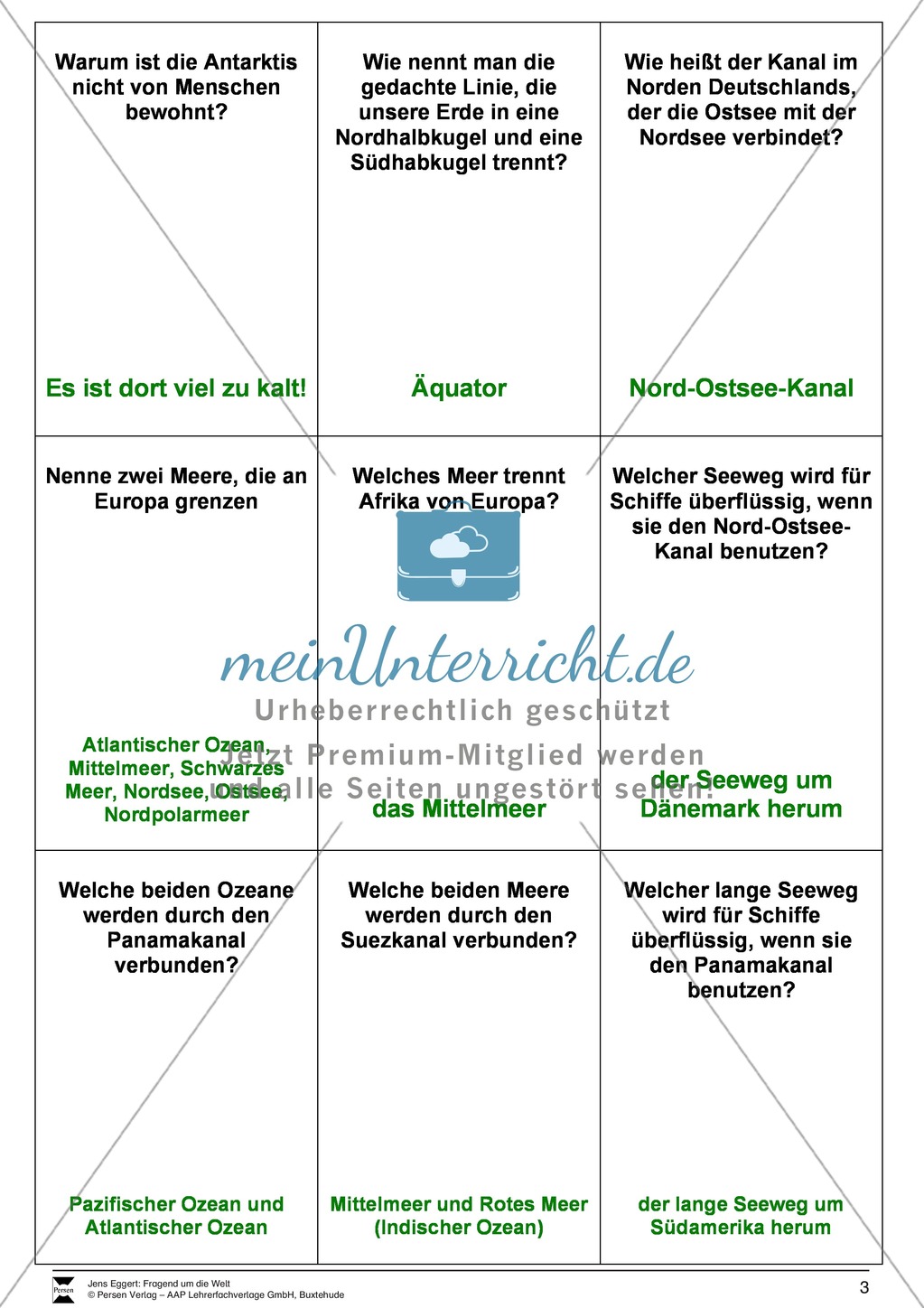 Die Welt und seine Kontinente - Ein Fragespiel Preview 3