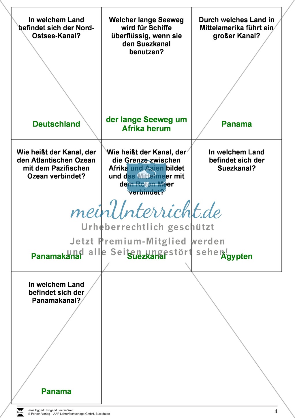 Die Welt und seine Kontinente - Ein Fragespiel Preview 4