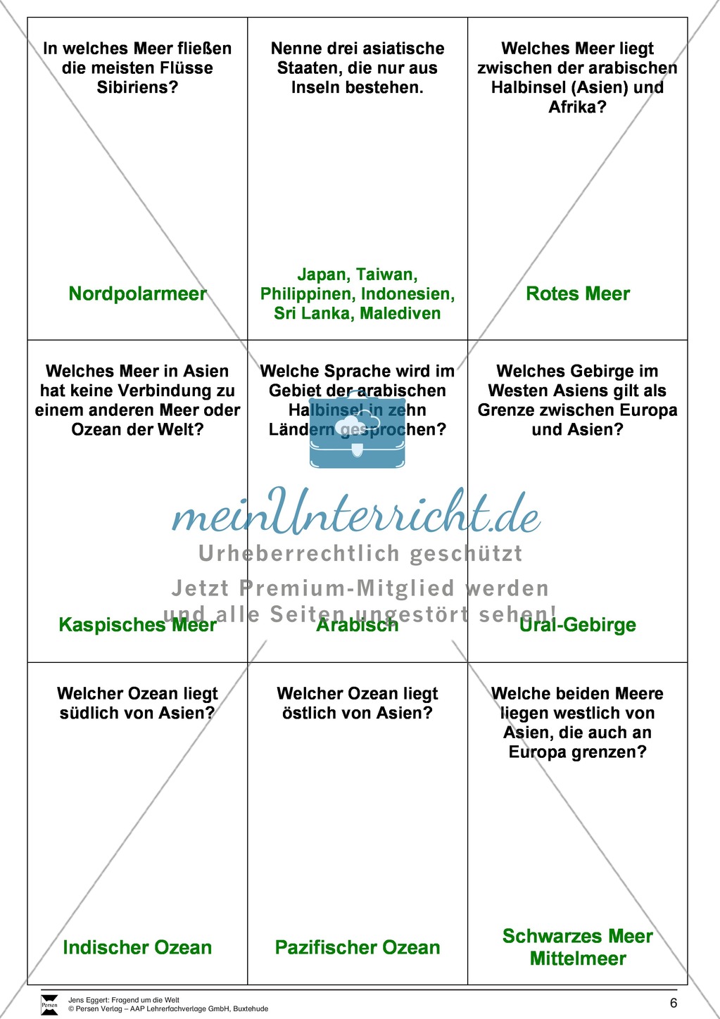 Die Welt und seine Kontinente - Ein Fragespiel Preview 6