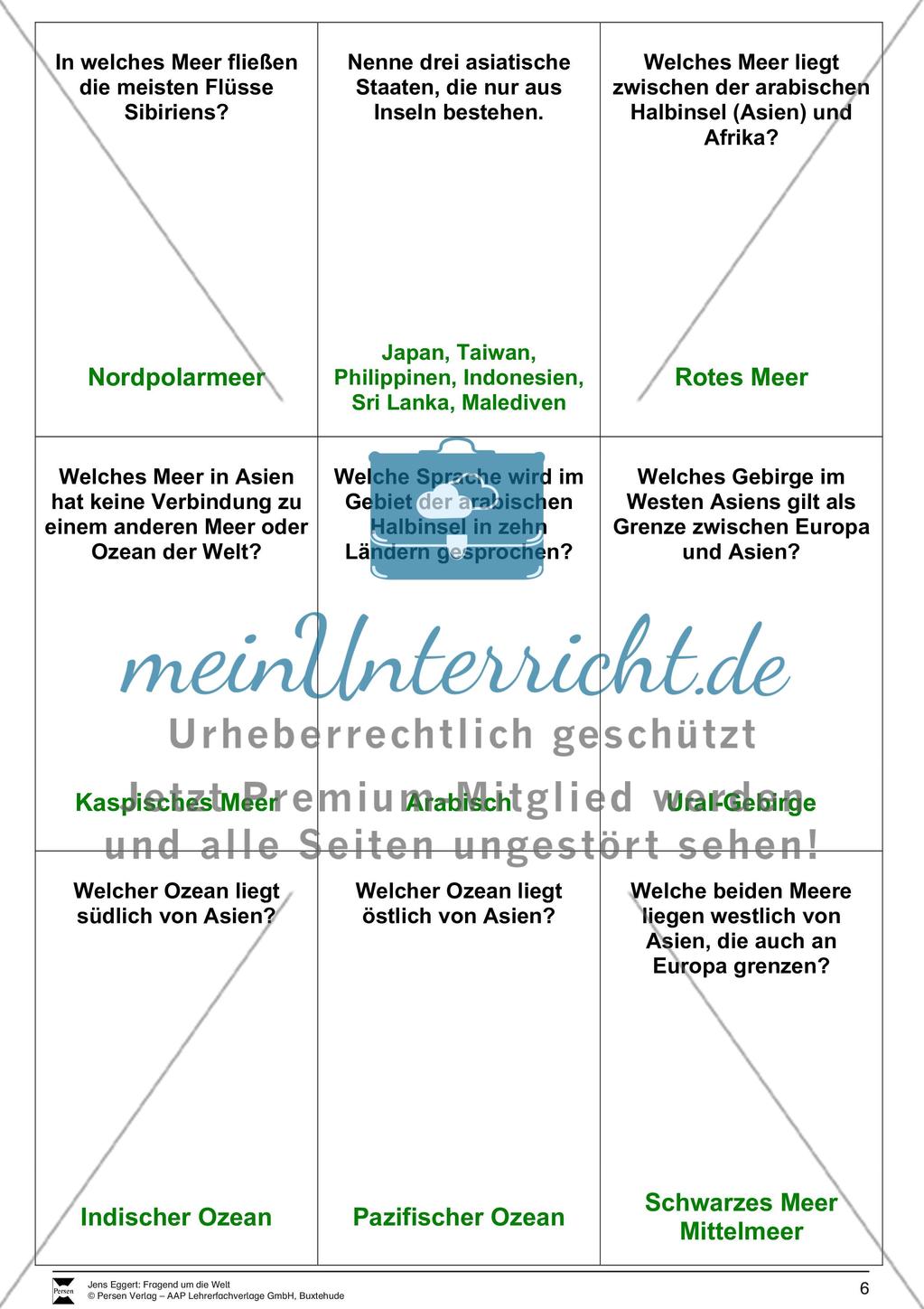 Die Welt und seine Kontinente - Ein Fragespiel Preview 6