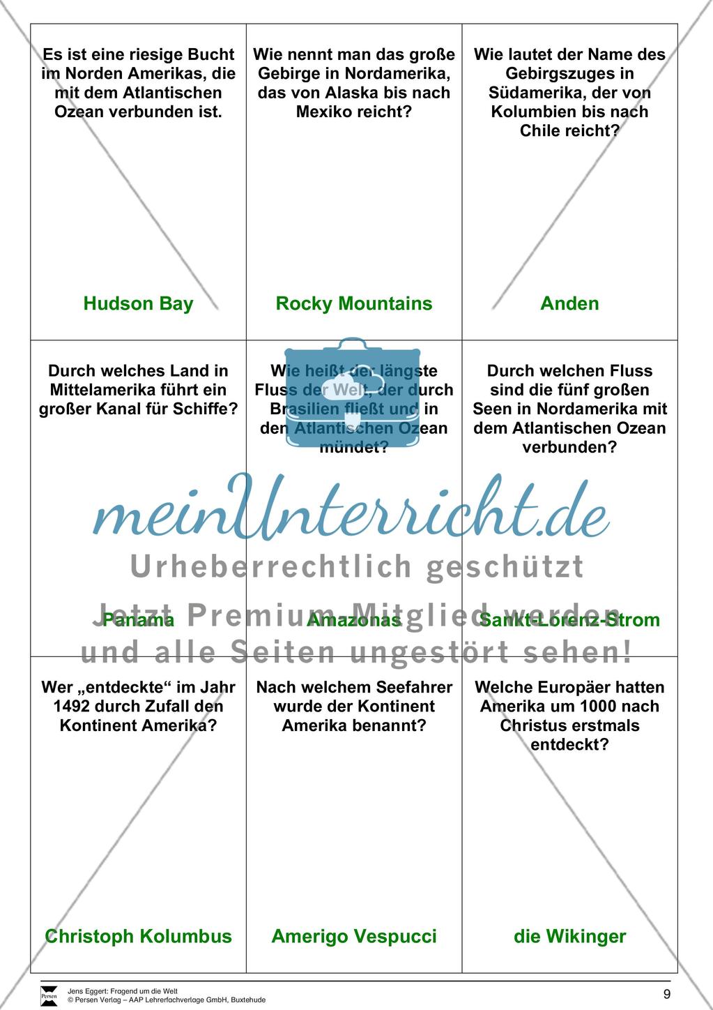 Die Welt und seine Kontinente - Ein Fragespiel Preview 9