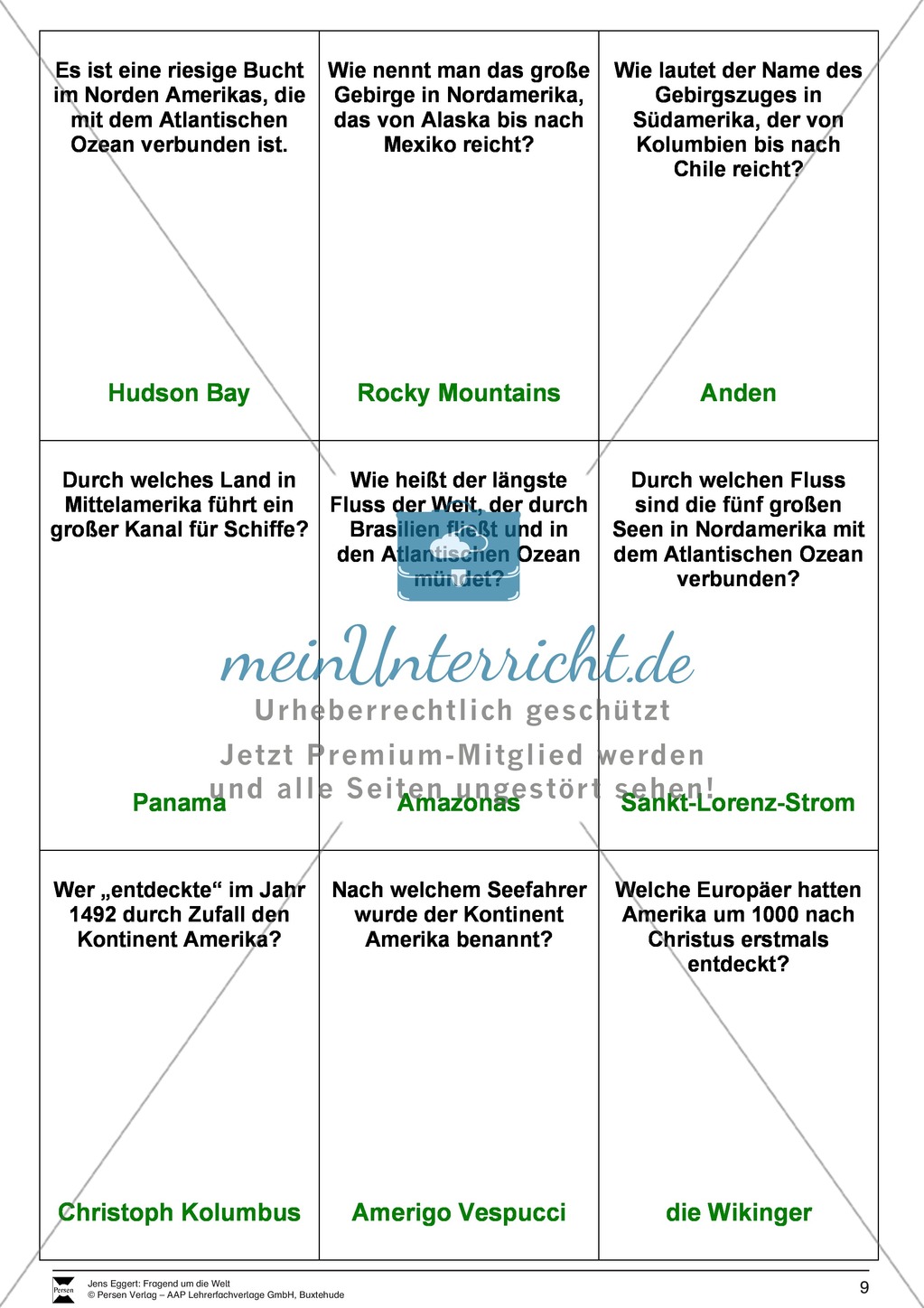 Die Welt und seine Kontinente - Ein Fragespiel Preview 9