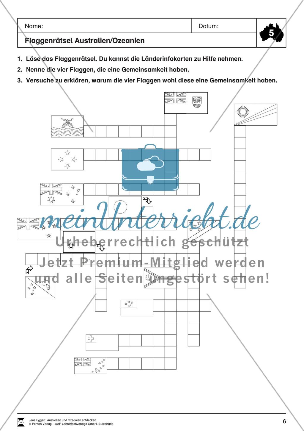 Der Kontinent Australien/Ozeanien: Ozeanien - Flaggen + Länderinfos Preview 3