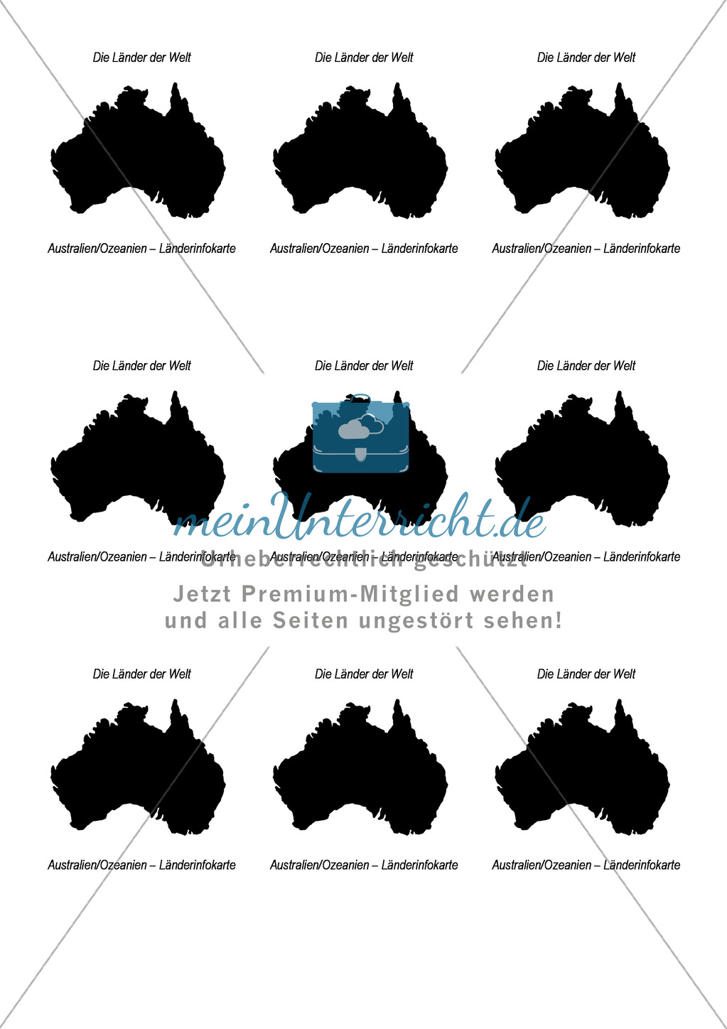 Der Kontinent Australien/Ozeanien: Länderinfokarte Preview 1