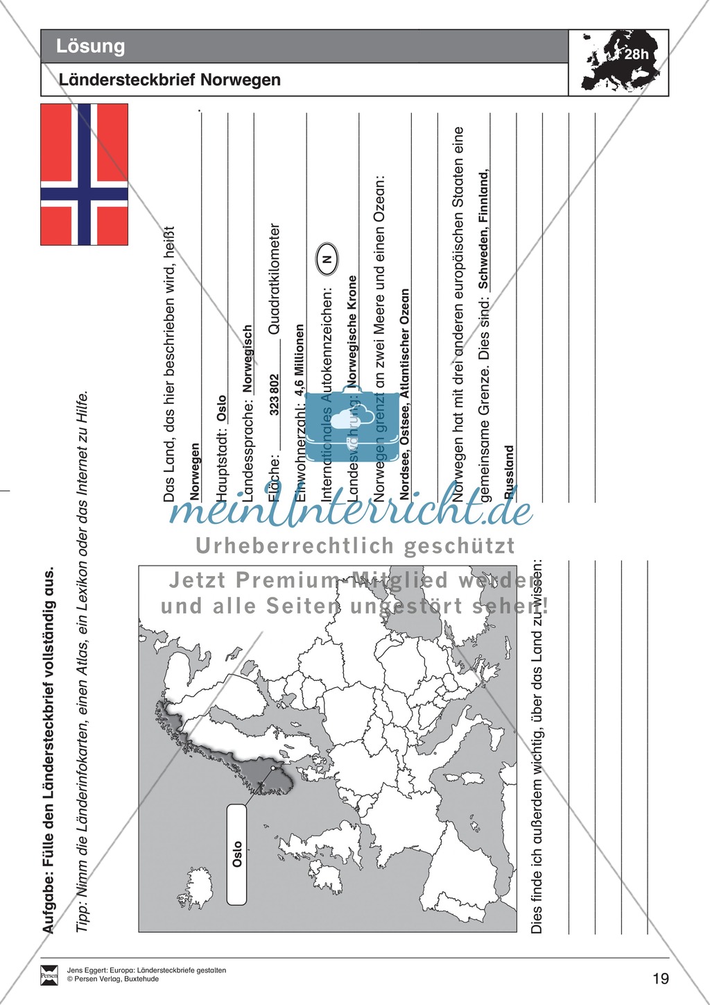 Europa: Ländersteckbriefe selbst gestalten Preview 19