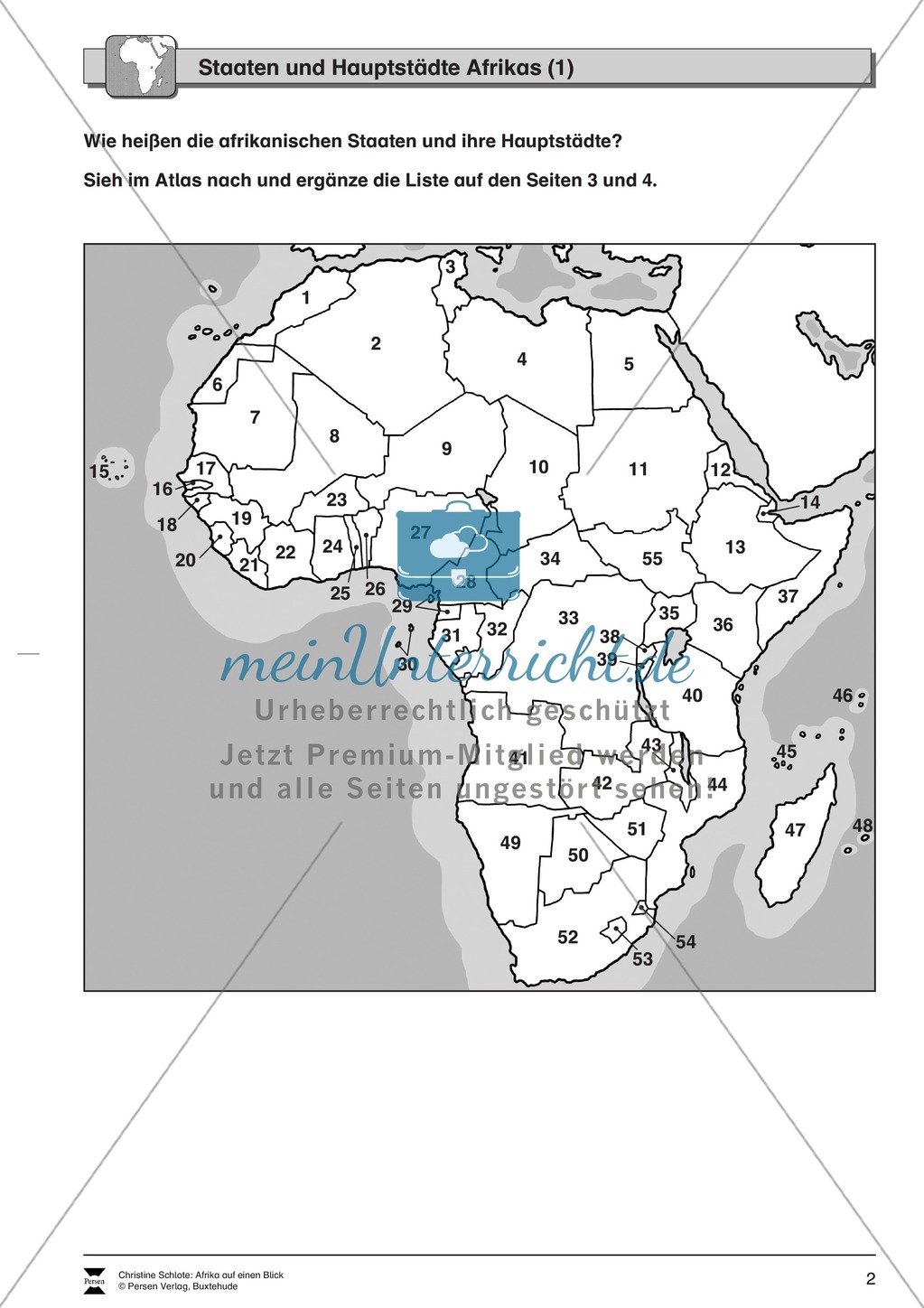 Der Kontinent Afrika: Staaten + Hauptstädte Preview 1
