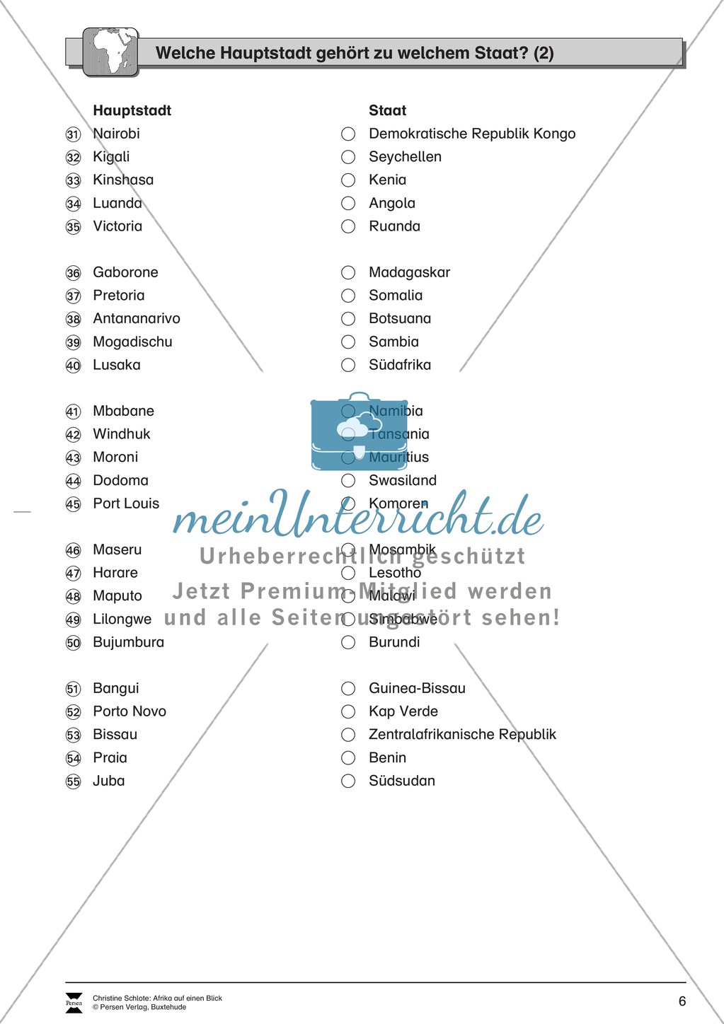 Der Kontinent Afrika: Staaten + Hauptstädte Preview 5
