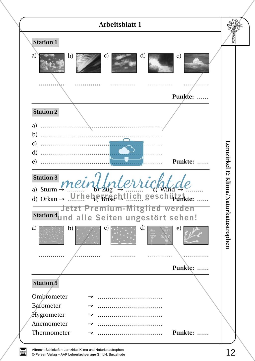 Lernzirkel Klima und Naturkatastrophen - Arbeit an Stationen Preview 11