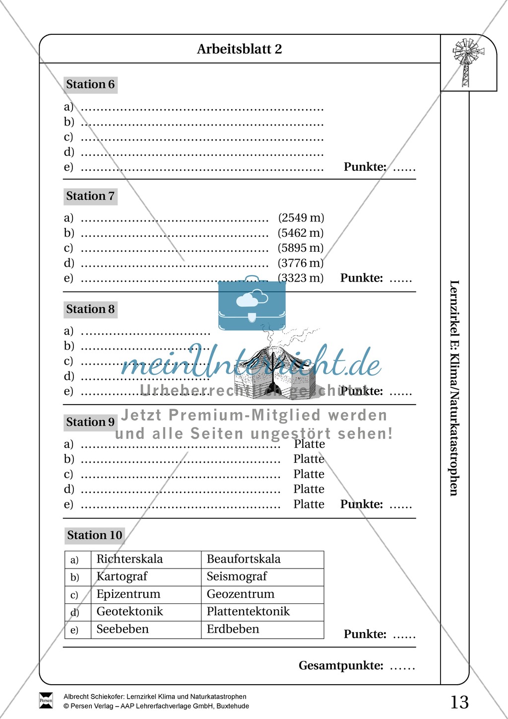 Lernzirkel Klima und Naturkatastrophen - Arbeit an Stationen Preview 12