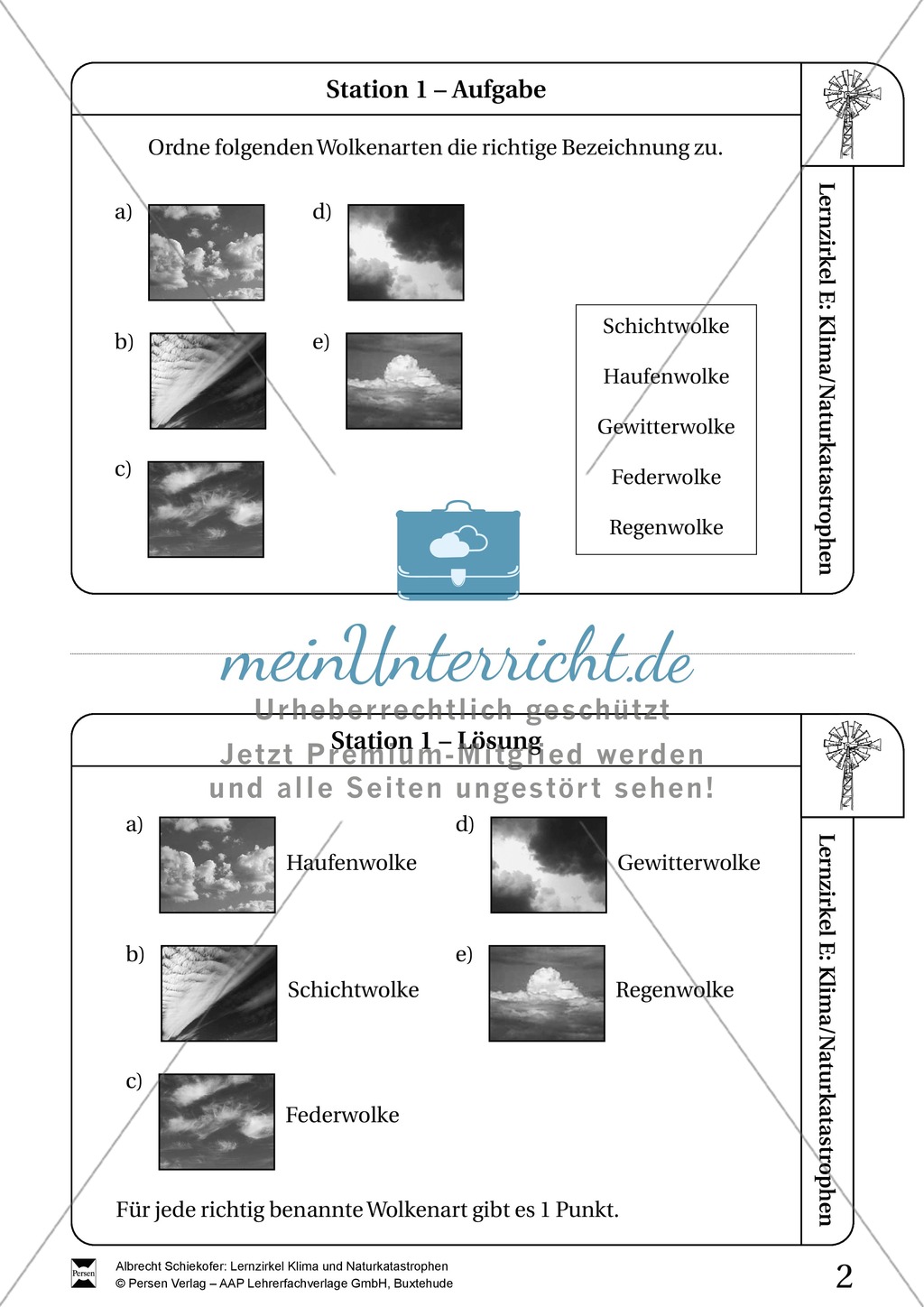 Lernzirkel Klima und Naturkatastrophen - Arbeit an Stationen Preview 1
