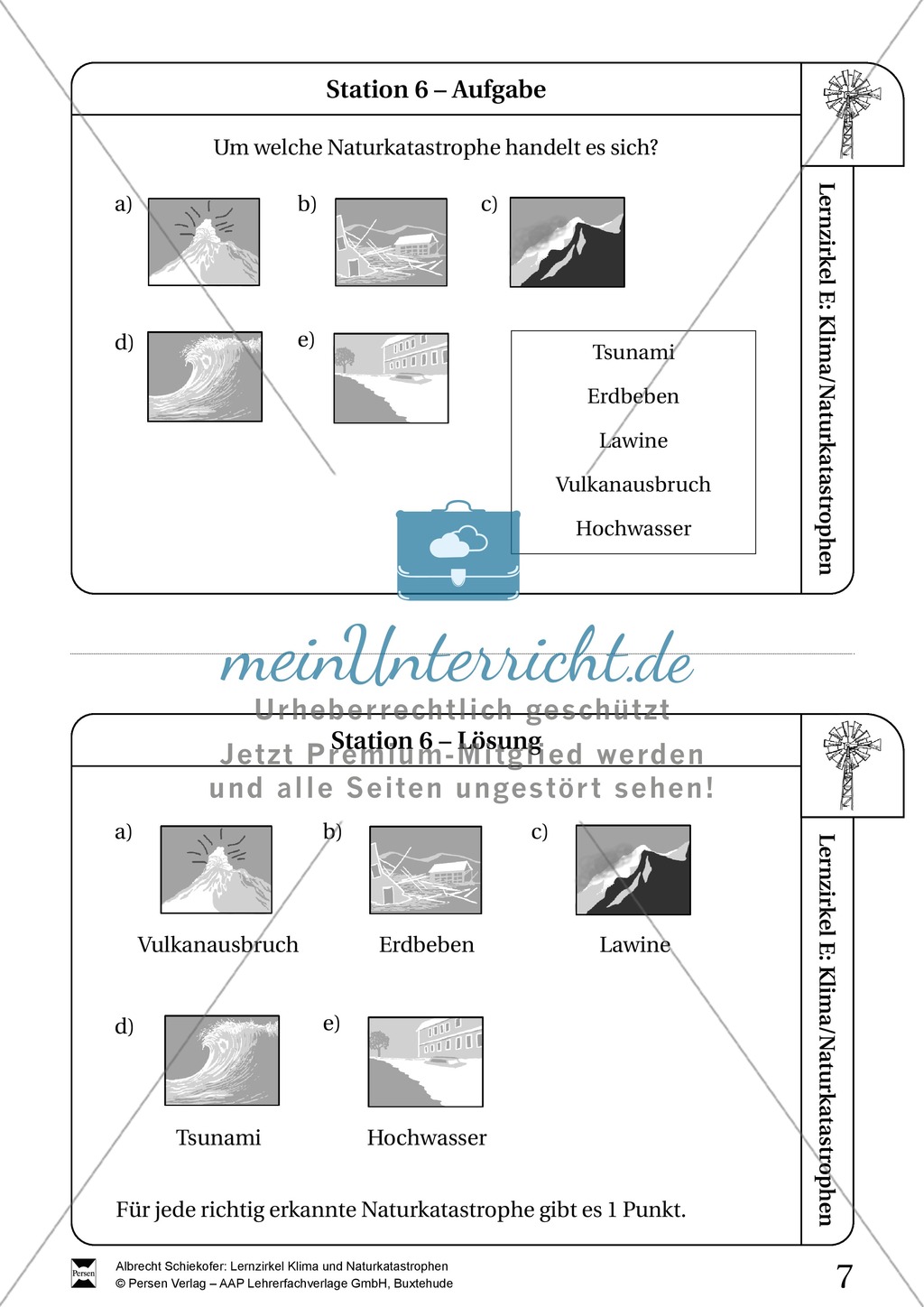 Lernzirkel Klima und Naturkatastrophen - Arbeit an Stationen Preview 6