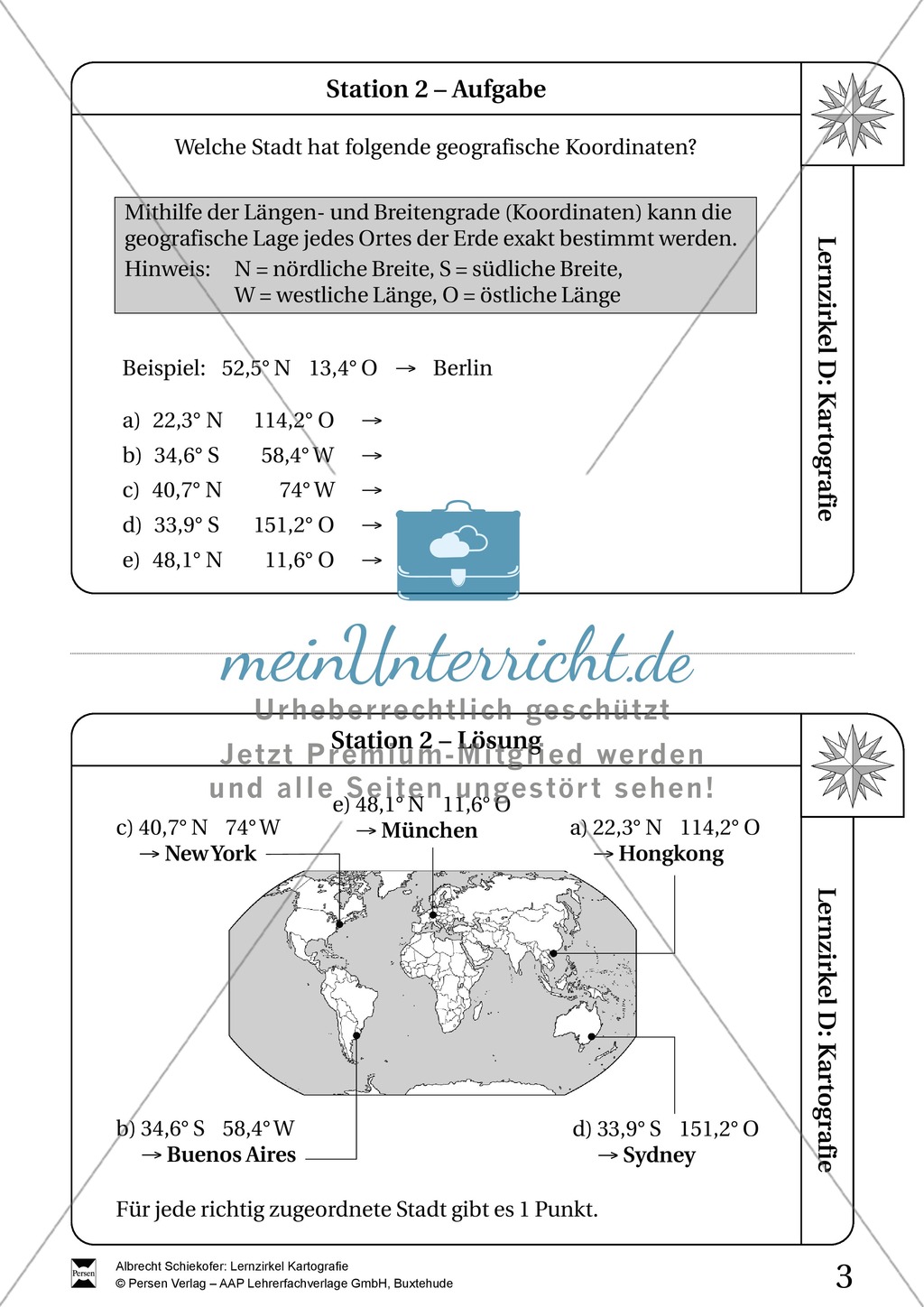 Lernzirkel Kartographie - Arbeit an Stationen Preview 2