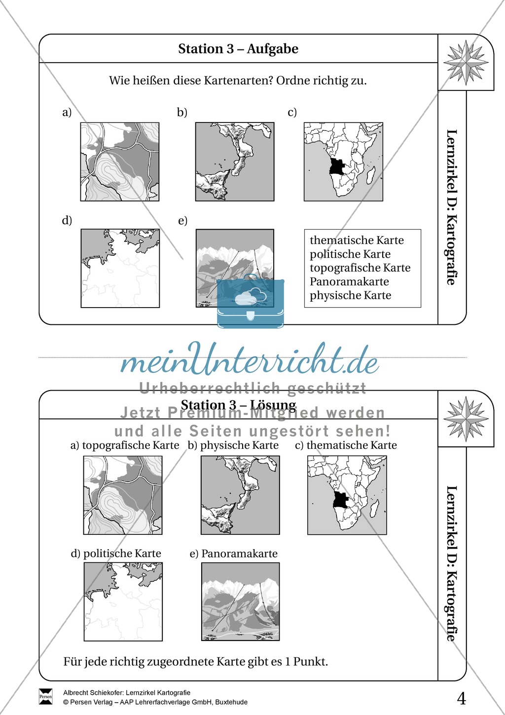 Lernzirkel Kartographie - Arbeit an Stationen Preview 3