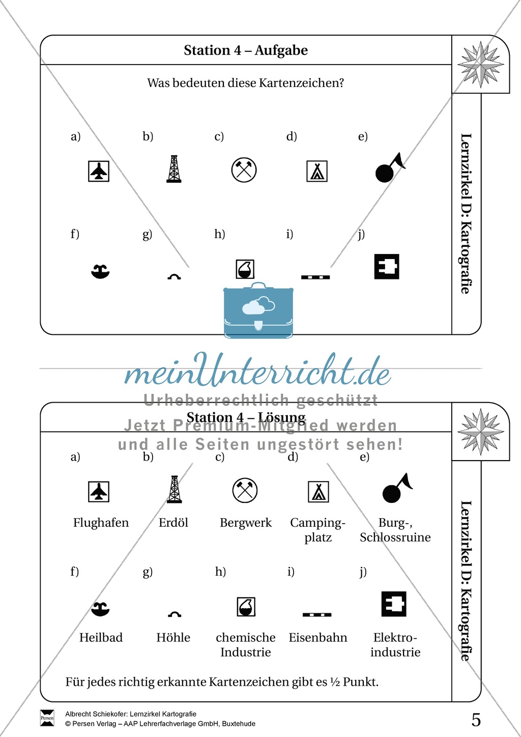 Lernzirkel Kartographie - Arbeit an Stationen Preview 4