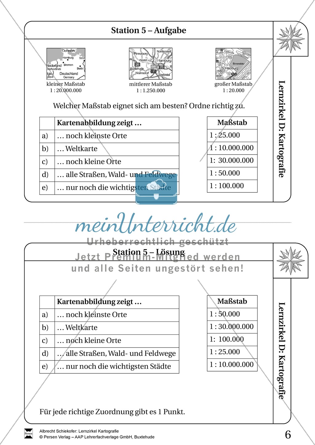 Lernzirkel Kartographie - Arbeit an Stationen Preview 5