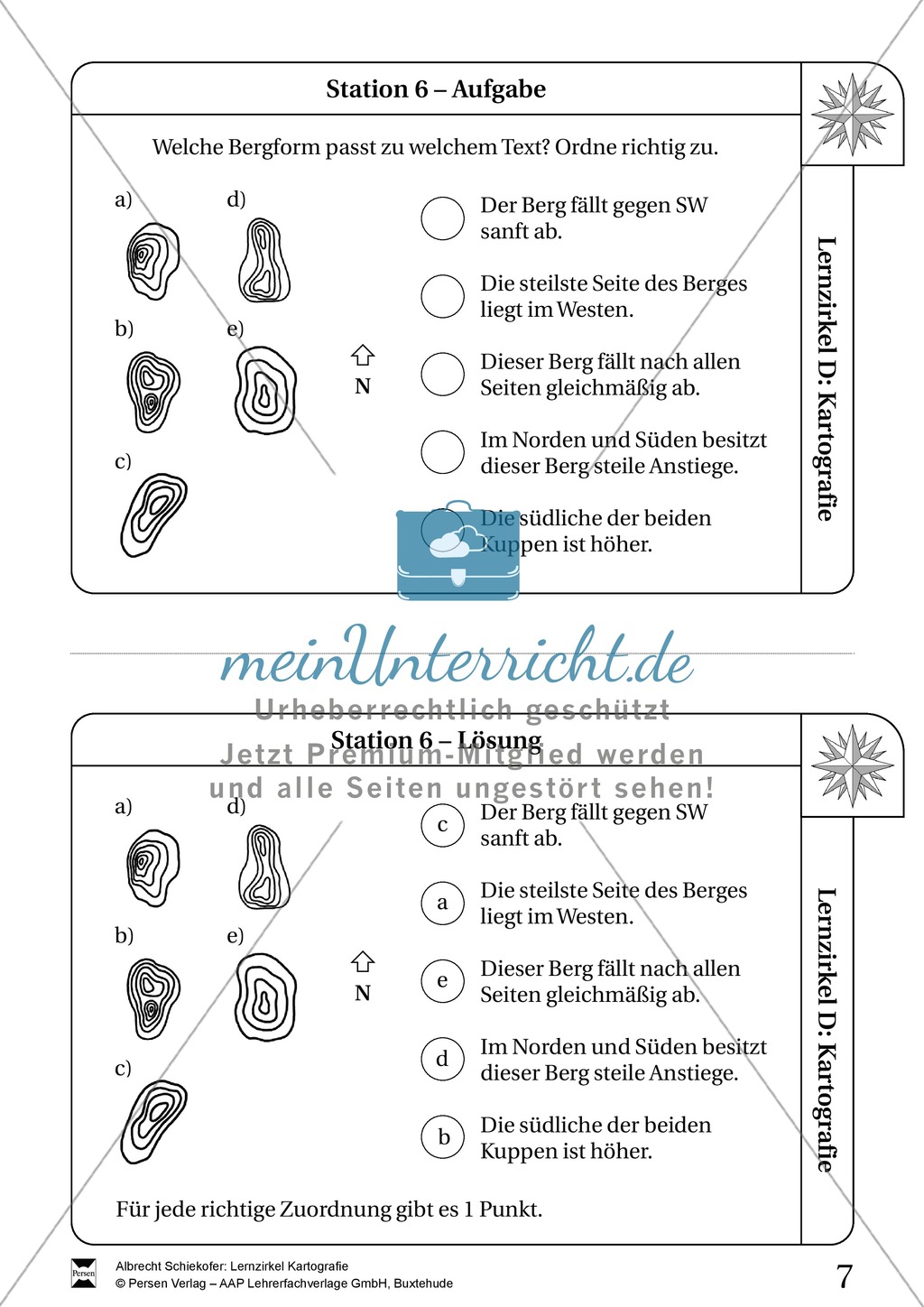 Lernzirkel Kartographie - Arbeit an Stationen Preview 6
