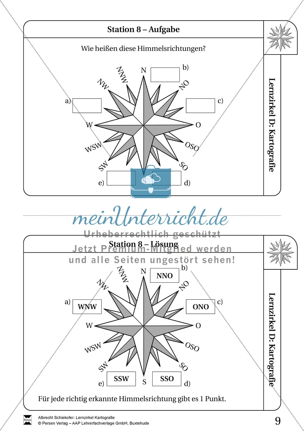 Lernzirkel Kartographie - Arbeit an Stationen Preview 8