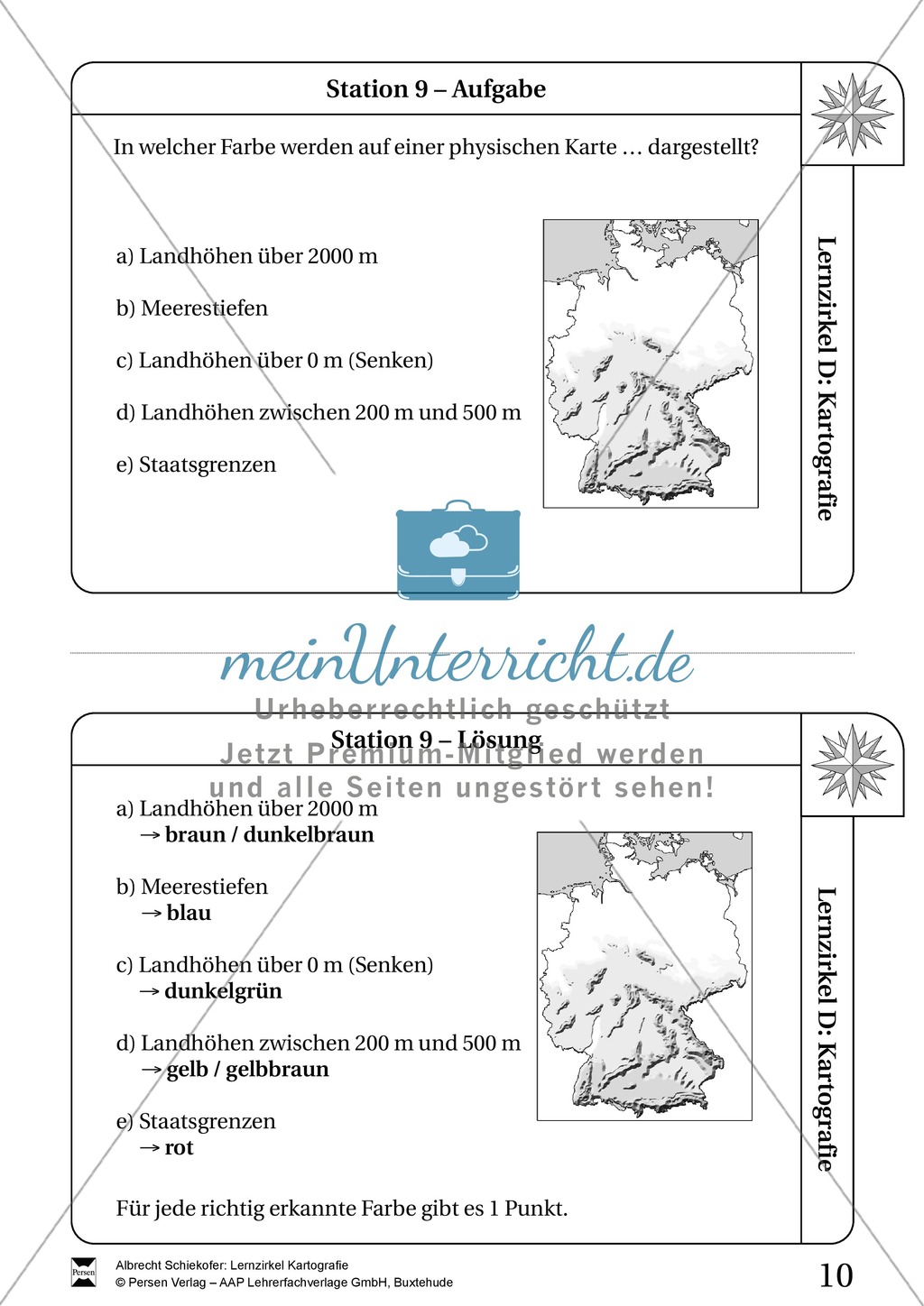 Lernzirkel Kartographie - Arbeit an Stationen Preview 9