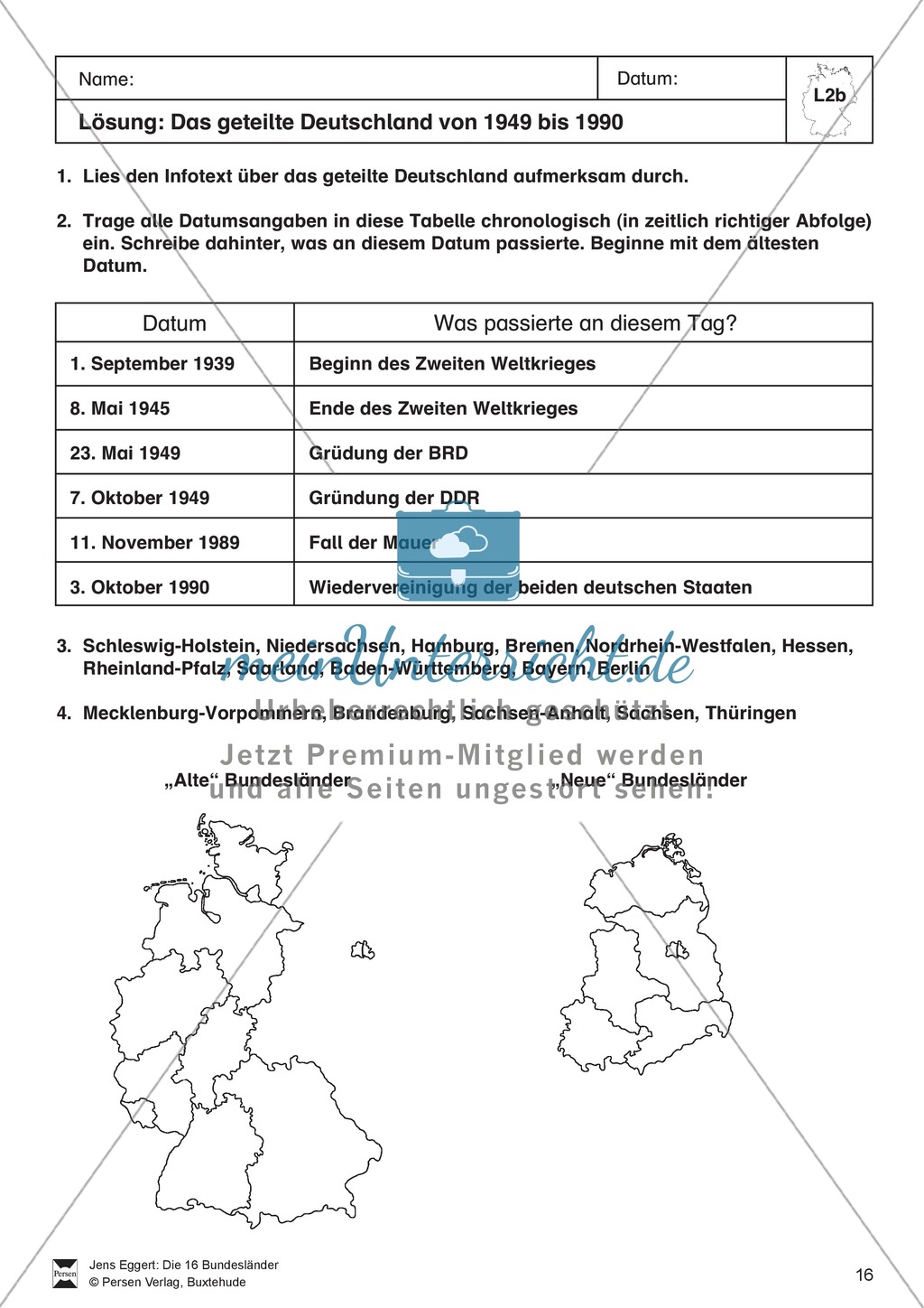 Die 16 Bundesländer: Überblick + Geschichte Preview 5