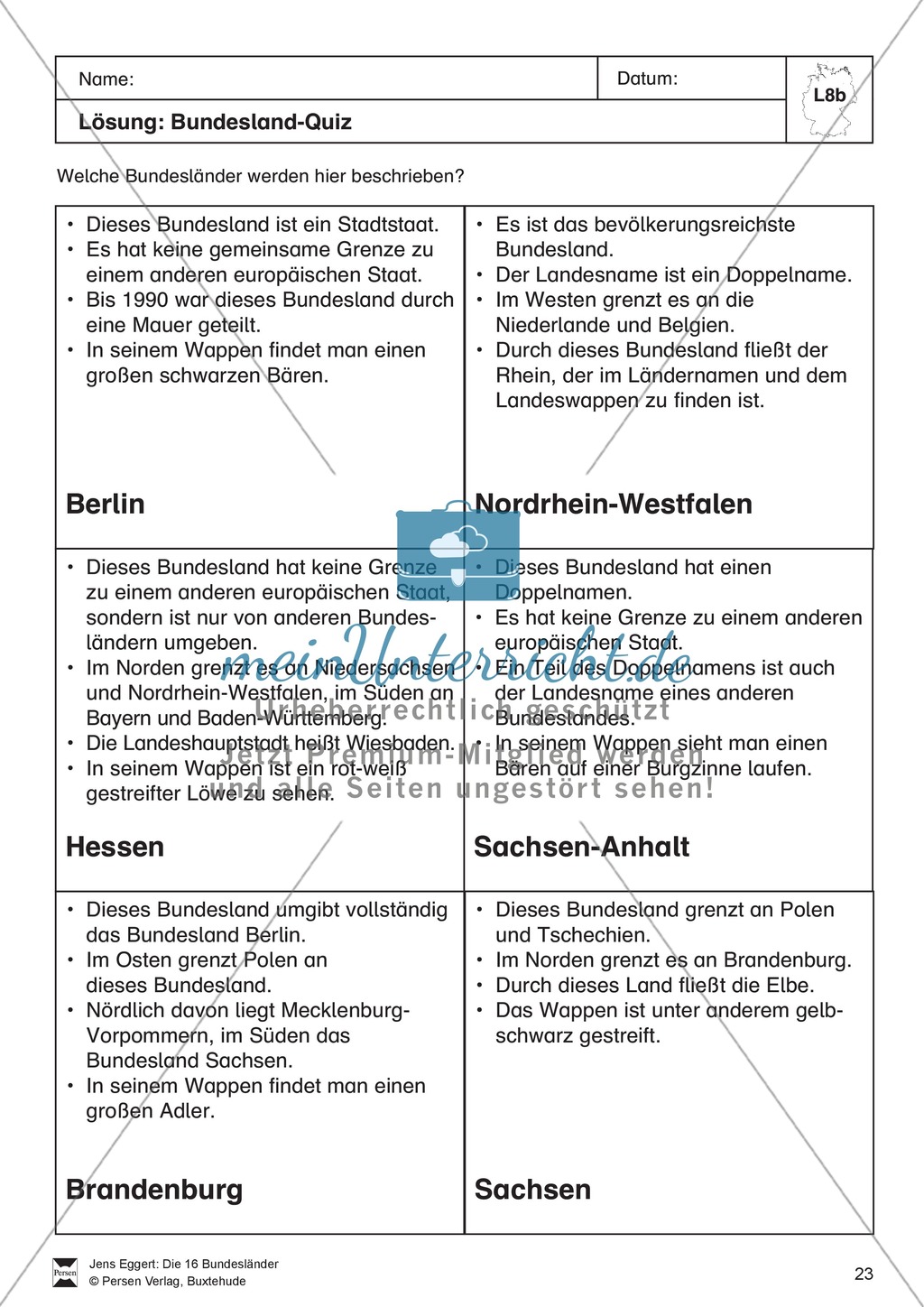 Die 16 Bundesländer: Quiz - Welches Bundesland wird beschrieben? Preview 5