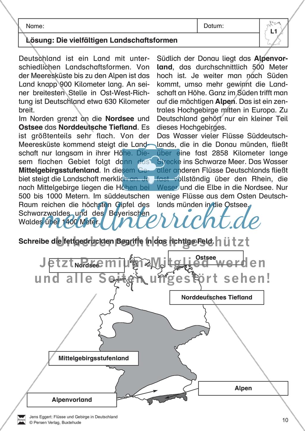Flüsse und Gebirge in Deutschland Preview 11