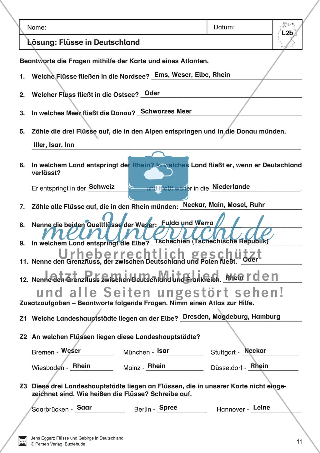 Flüsse und Gebirge in Deutschland Preview 12