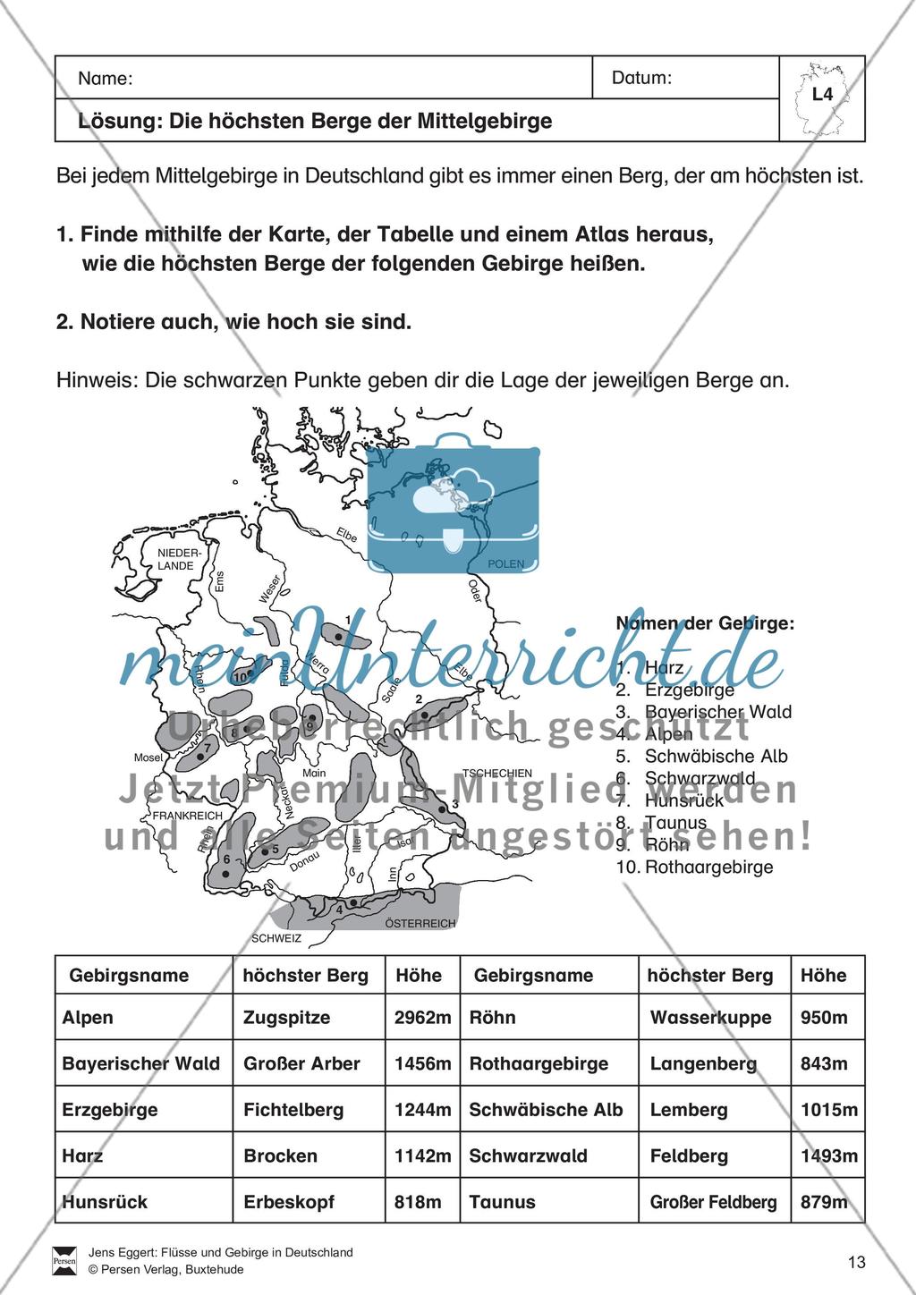 Flüsse und Gebirge in Deutschland Preview 14