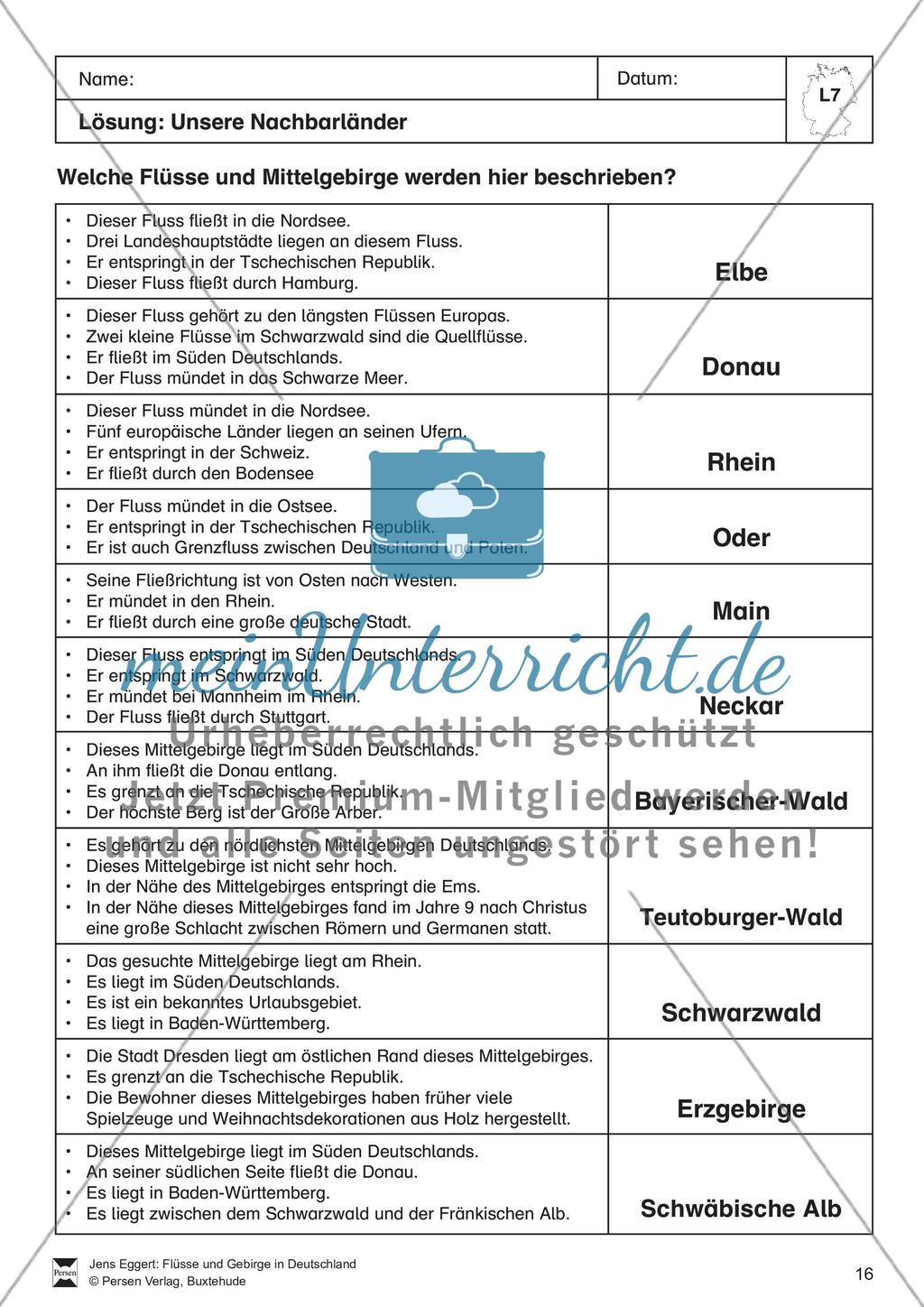 Flüsse und Gebirge in Deutschland Preview 17
