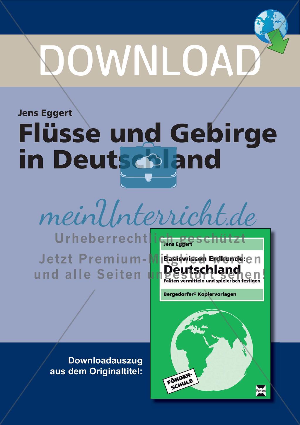 Flüsse und Gebirge in Deutschland Preview 1