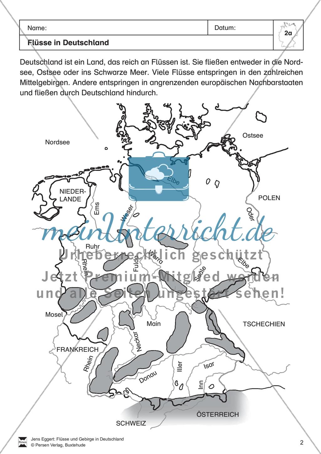 Flüsse und Gebirge in Deutschland Preview 3