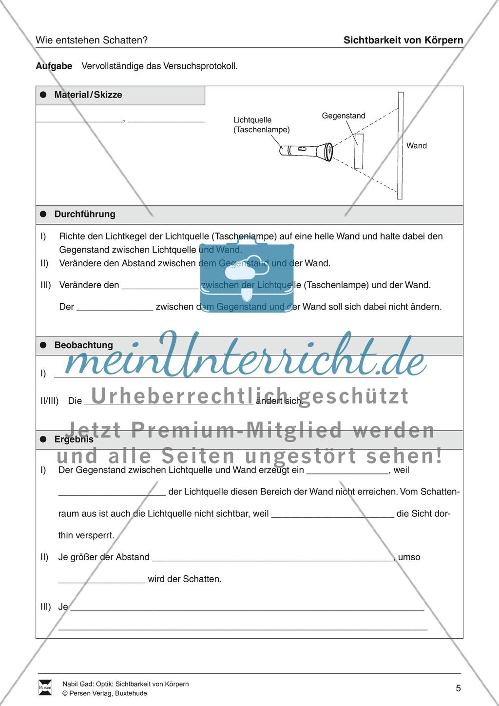 Thema Schatten: Sebständiges Arbeiten Preview 1