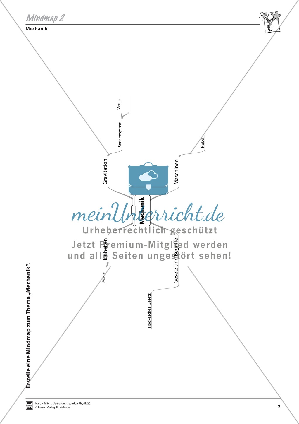 Mechanik: Mindmap über Mechanik und Versuchsaufbaubeschreibungen mit Lösungen Preview 2