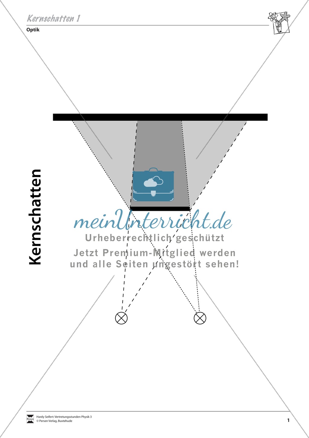 Optik: Entstehung von Halb- und Kernschatten. Mit Aufgaben und Lösungen. Preview 1