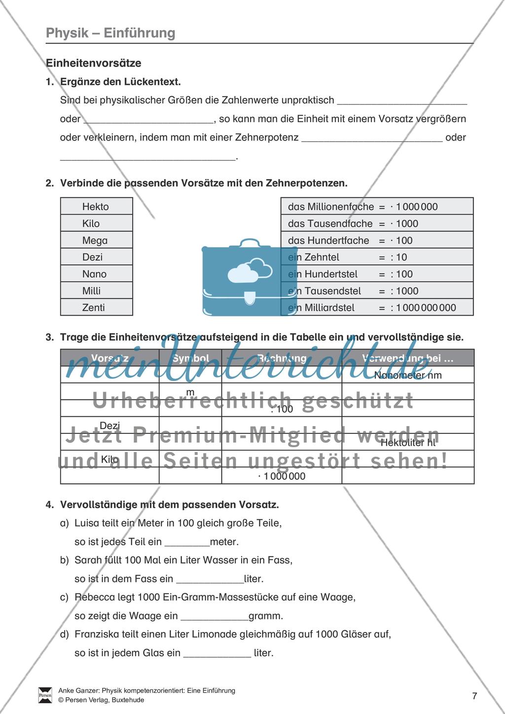 Einführung in Physik: Einheiten und Diagramme. Mit Aufgaben und Lösungen. Preview 1