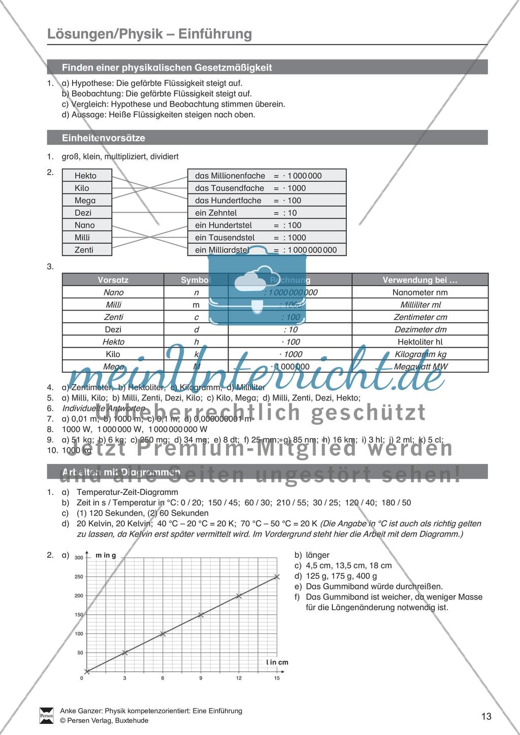 Einführung in Physik: Einheiten und Diagramme. Mit Aufgaben und Lösungen. Preview 5