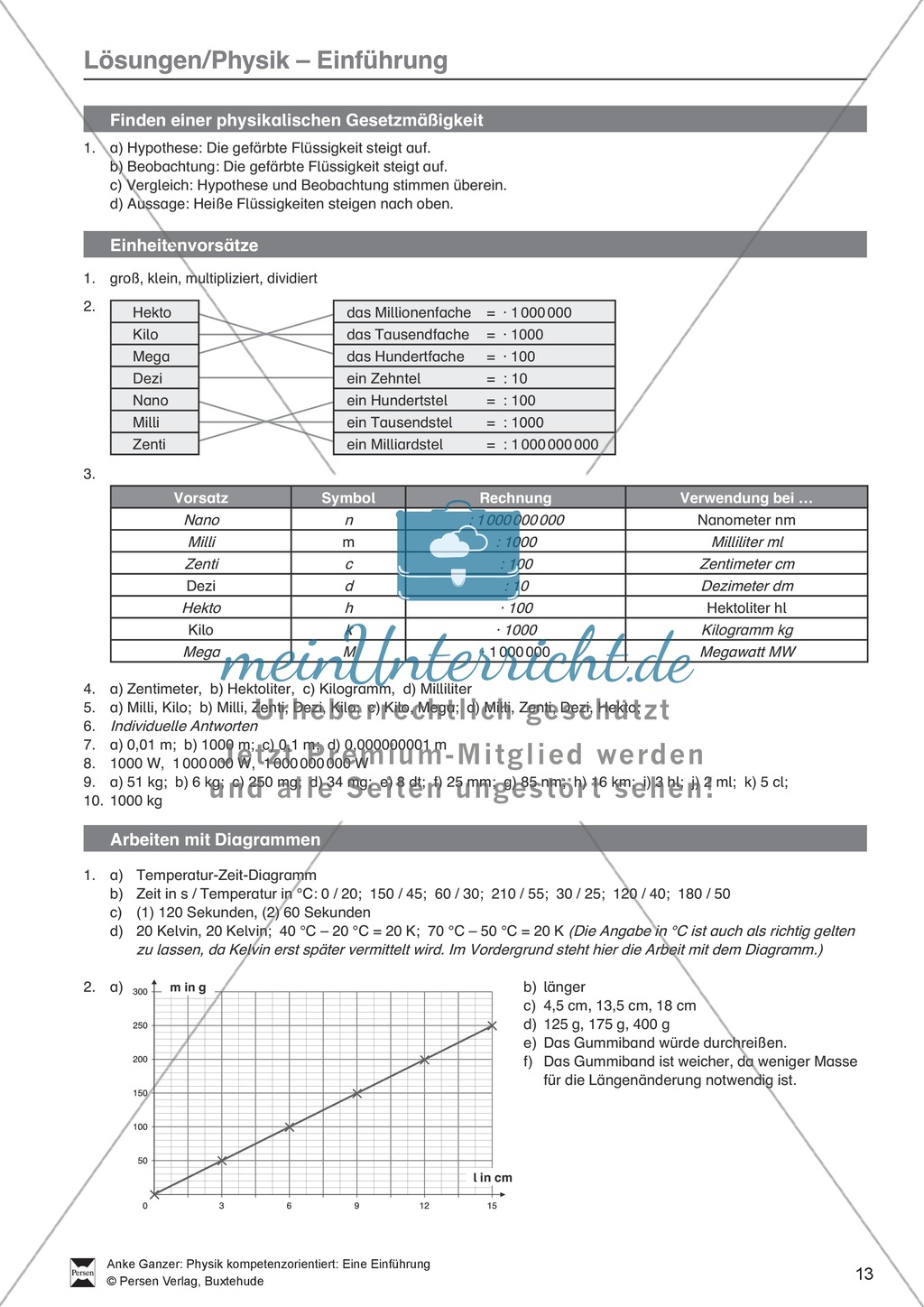 Einführung in Physik: Einheiten und Diagramme. Mit Aufgaben und Lösungen. Preview 5