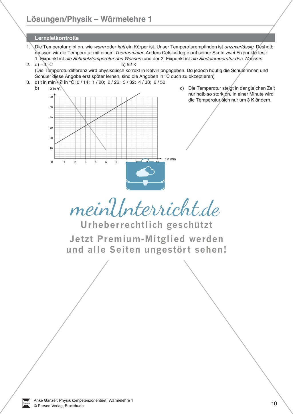 Wärmelehre: Temperatur, Temperaturmessung und verschiedene Temperaturskalen + Historisches- Aufgaben + Lernzielkontrolle + Lösungen Preview 10